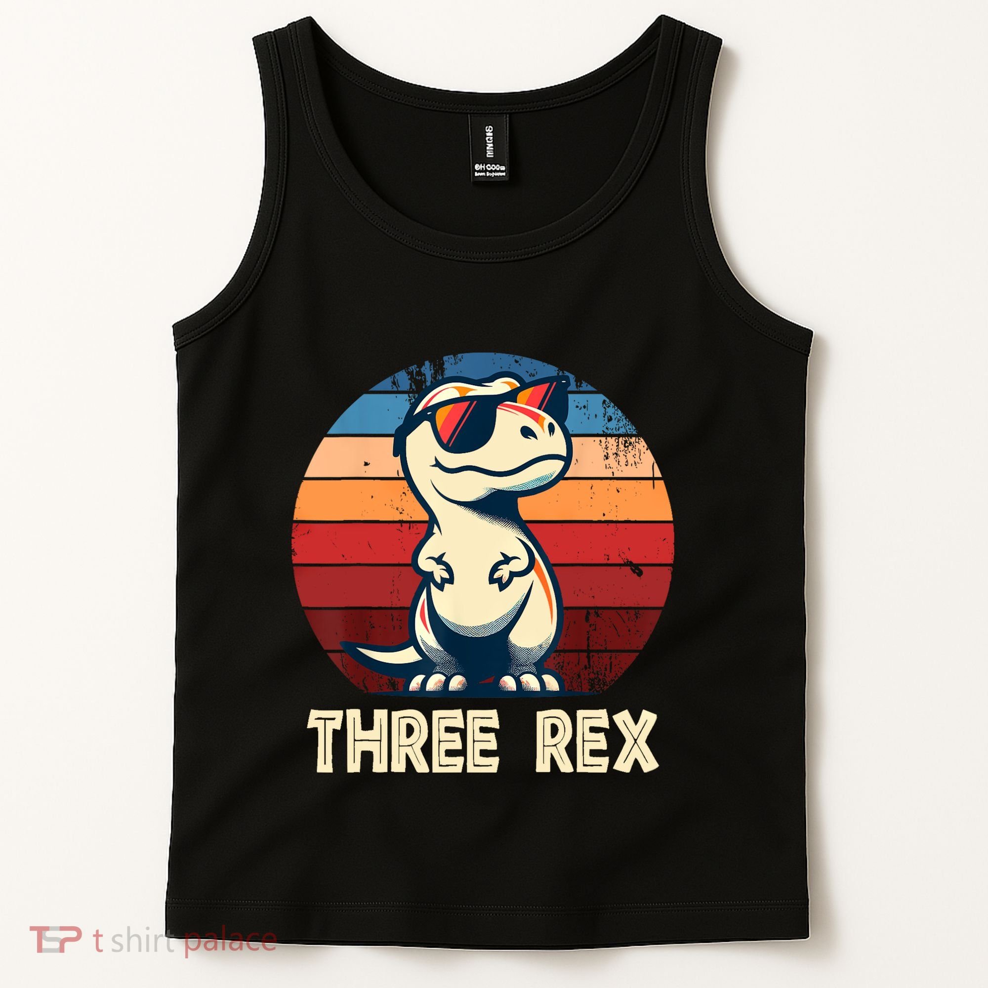 3 Rex Dinosaur 3rd Birthday Boy Girl Three Rex Birthday Tank Top