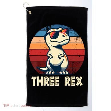 3 Rex Dinosaur 3rd Birthday Boy Girl Three Rex Birthday Golf Towel