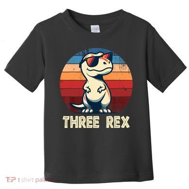 3 Rex Dinosaur 3rd Birthday Boy Girl Three Rex Birthday Toddler T-Shirt