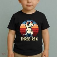 3 Rex Dinosaur 3rd Birthday Boy Girl Three Rex Birthday Toddler T-Shirt thumb 2