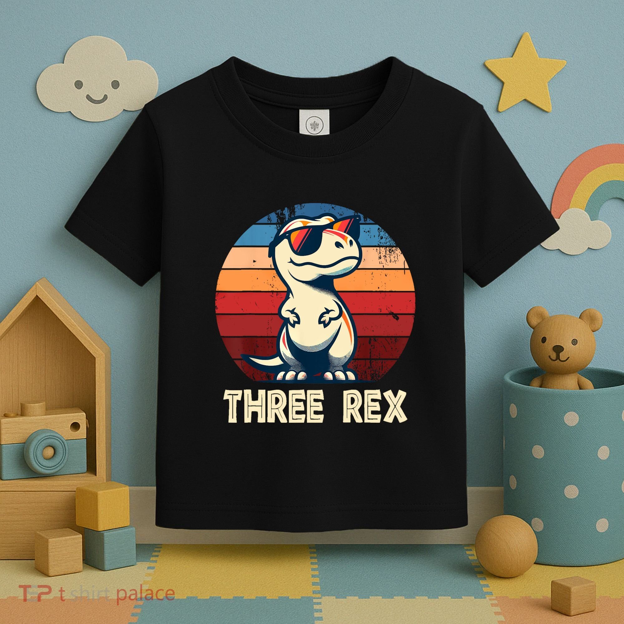 3 Rex Dinosaur 3rd Birthday Boy Girl Three Rex Birthday Toddler T-Shirt
