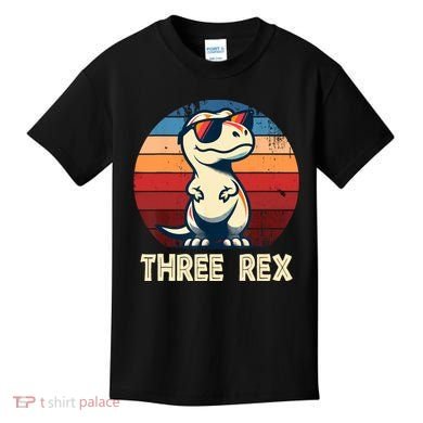 3 Rex Dinosaur 3rd Birthday Boy Girl Three Rex Birthday Kids T-Shirt