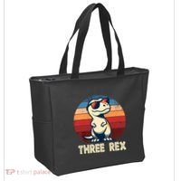 3 Rex Dinosaur 3rd Birthday Boy Girl Three Rex Birthday Tote Bag thumb 2