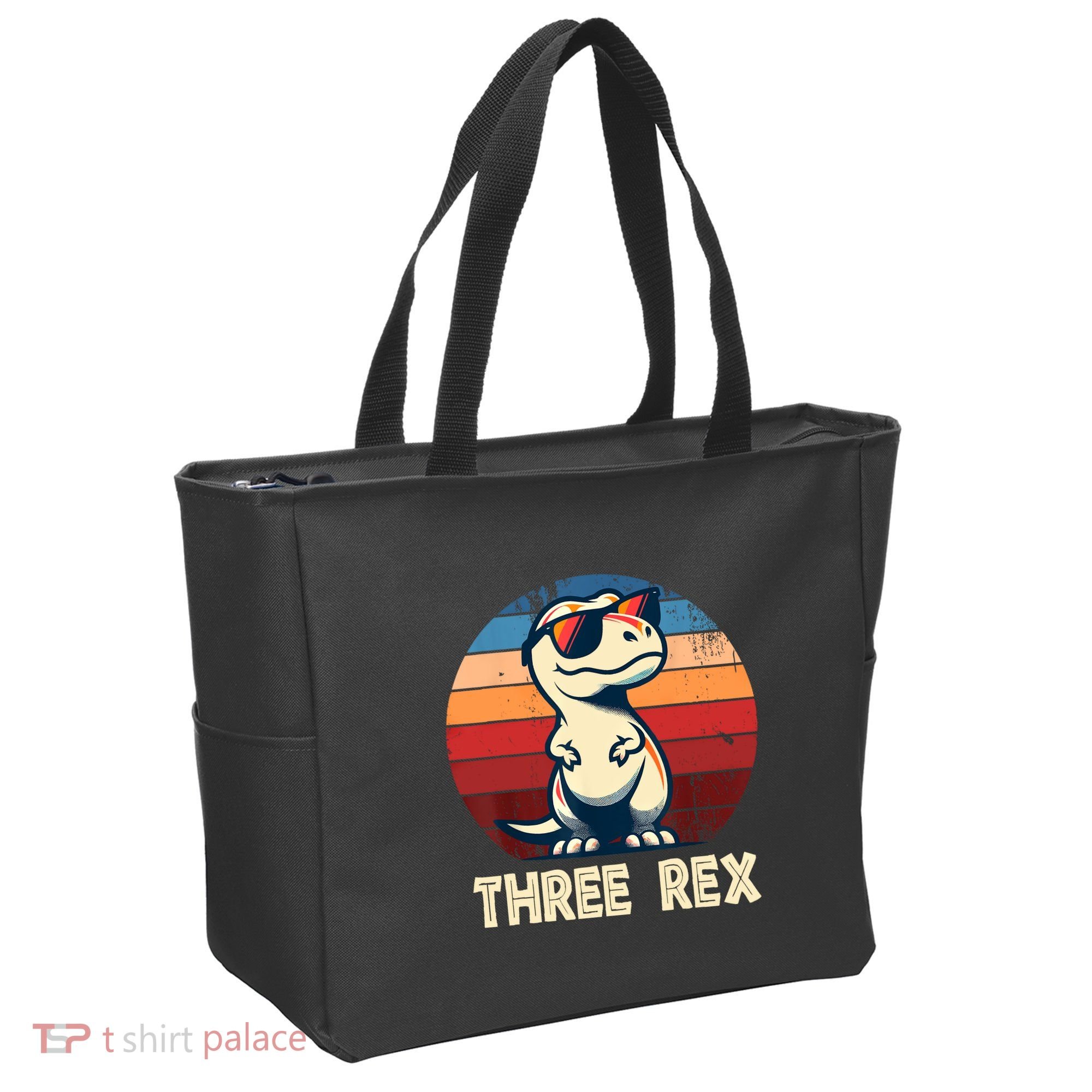 3 Rex Dinosaur 3rd Birthday Boy Girl Three Rex Birthday Tote Bag