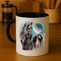 3 Racoon Moon Howling Raccoon Head Funny Coffee Mug thumb 4