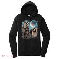 3 Racoon Moon Howling Raccoon Head Funny Women's Hoodie thumb 0