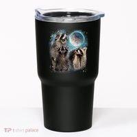 3 Racoon Moon Howling Raccoon Head Funny Tumbler thumb 0