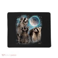 3 Racoon Moon Howling Raccoon Head Funny Mousepad thumb 0