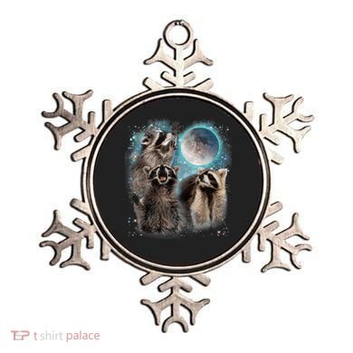 3 Racoon Moon Howling Raccoon Head Funny Ornament