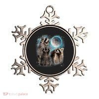 3 Racoon Moon Howling Raccoon Head Funny Ornament thumb 0