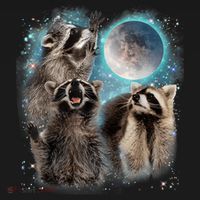 3 Racoon Moon Howling Raccoon Head Funny Baby Bodysuit thumb 2
