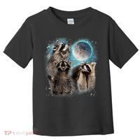 3 Racoon Moon Howling Raccoon Head Funny Toddler T-Shirt thumb 0