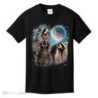 3 Racoon Moon Howling Raccoon Head Funny Kids T-Shirt thumb 0