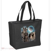 3 Racoon Moon Howling Raccoon Head Funny Tote Bag thumb 2