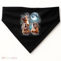 3 Squirrel Moon Howling Squirrel Head Funny USA-Made Doggie Bandana thumb 0