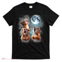 3 Squirrel Moon Howling Squirrel Head Funny T-Shirt thumb 0