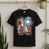 3 Squirrel Moon Howling Squirrel Head Funny T-Shirt thumb 2