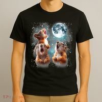 3 Squirrel Moon Howling Squirrel Head Funny T-Shirt thumb 3