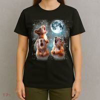 3 Squirrel Moon Howling Squirrel Head Funny T-Shirt thumb 4