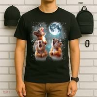 3 Squirrel Moon Howling Squirrel Head Funny T-Shirt thumb 6