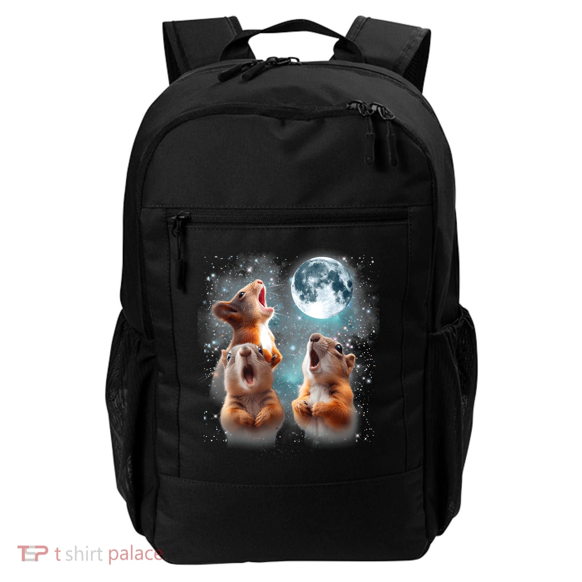 3 Squirrel Moon Howling Squirrel Head Funny Backpack