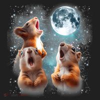3 Squirrel Moon Howling Squirrel Head Funny Beanie thumb 2