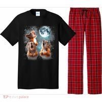 3 Squirrel Moon Howling Squirrel Head Funny Pajama Set thumb 0