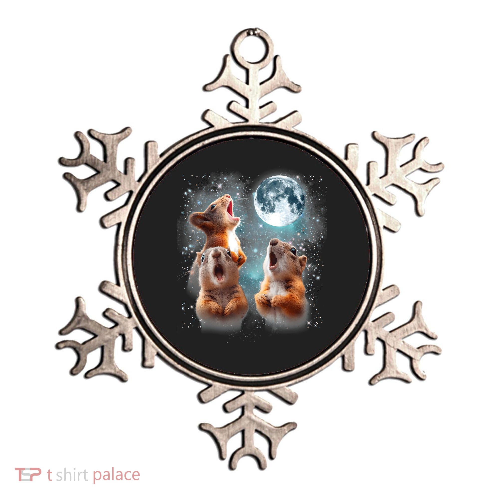 3 Squirrel Moon Howling Squirrel Head Funny Ornament