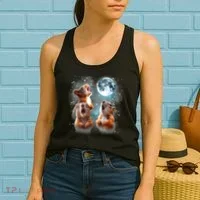3 Squirrel Moon Howling Squirrel Head Funny Women's Tank Top thumb 2