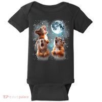 3 Squirrel Moon Howling Squirrel Head Funny Baby Bodysuit thumb 0