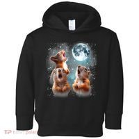 3 Squirrel Moon Howling Squirrel Head Funny Toddler Hoodie thumb 0