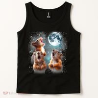 3 Squirrel Moon Howling Squirrel Head Funny Tank Top thumb 2