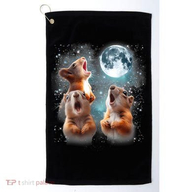 3 Squirrel Moon Howling Squirrel Head Funny Golf Towel