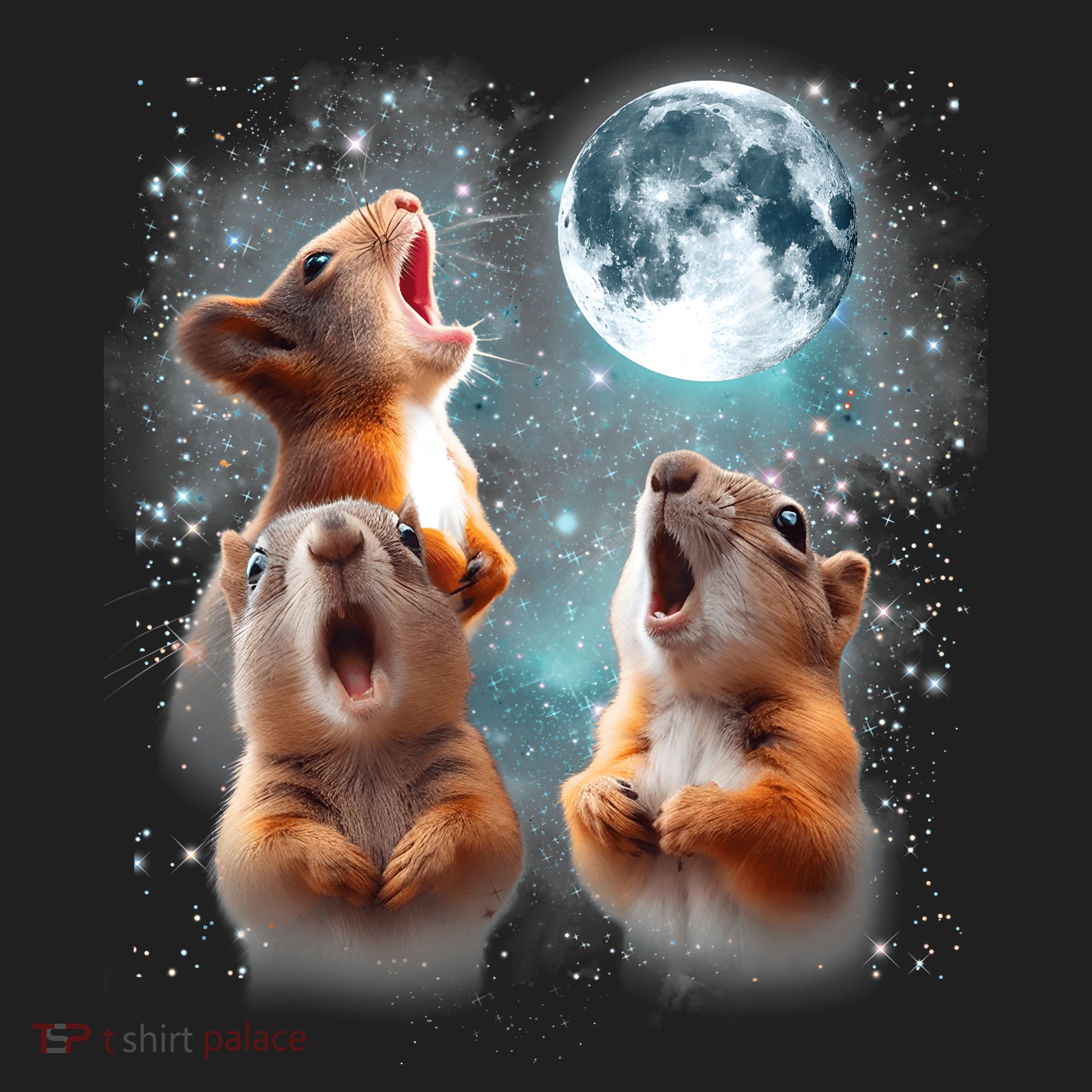 3 Squirrel Moon Howling Squirrel Head Funny Golf Towel