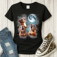 3 Squirrel Moon Howling Squirrel Head Funny Women's T-Shirt thumb 3
