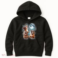 3 Squirrel Moon Howling Squirrel Head Funny Kids Hoodie thumb 0