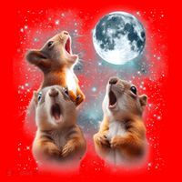 3 Squirrel Moon Howling Squirrel Head Funny Santa Hat thumb 1