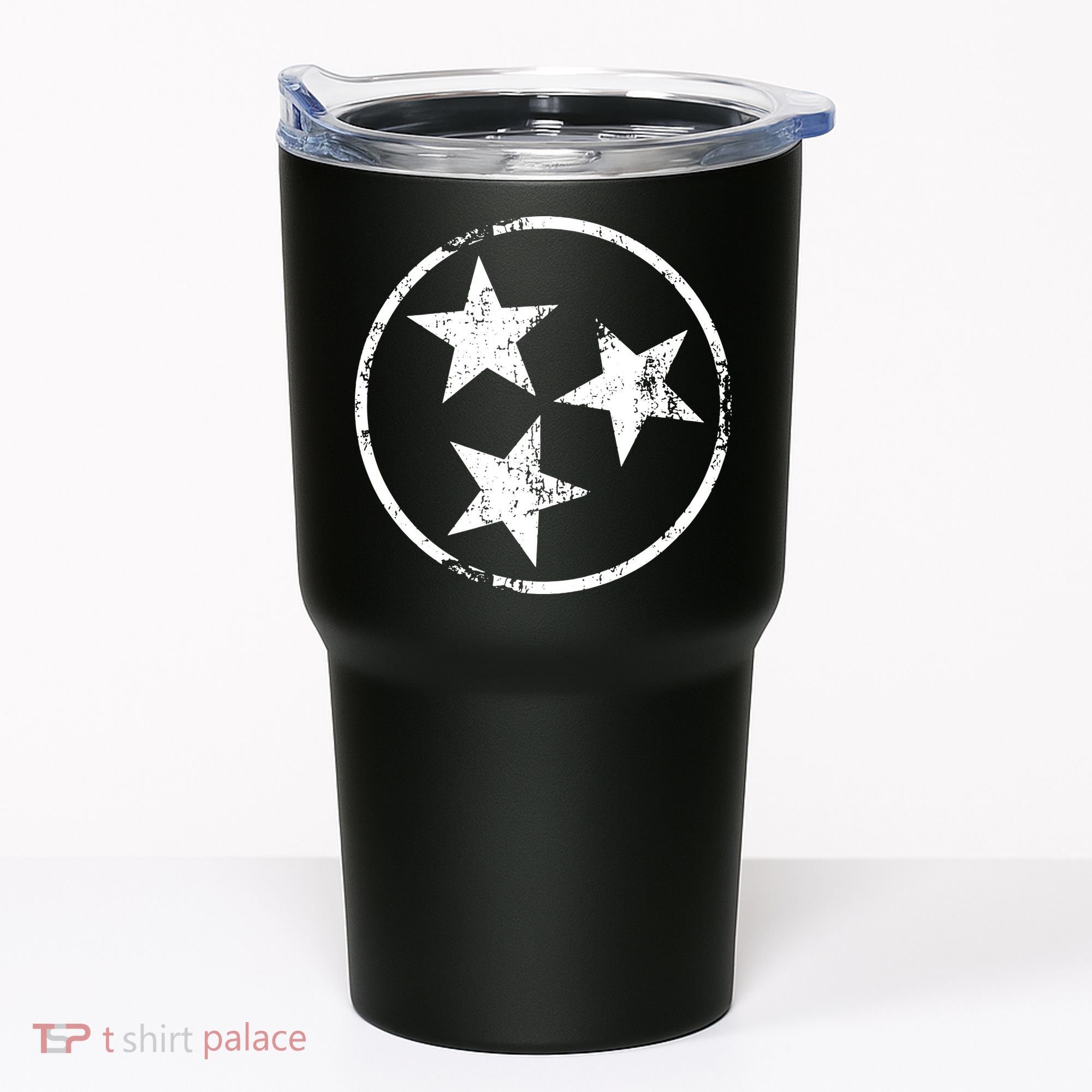3 Star Tn Flag Graphic White Distressed Tennessee State Flag Tumbler