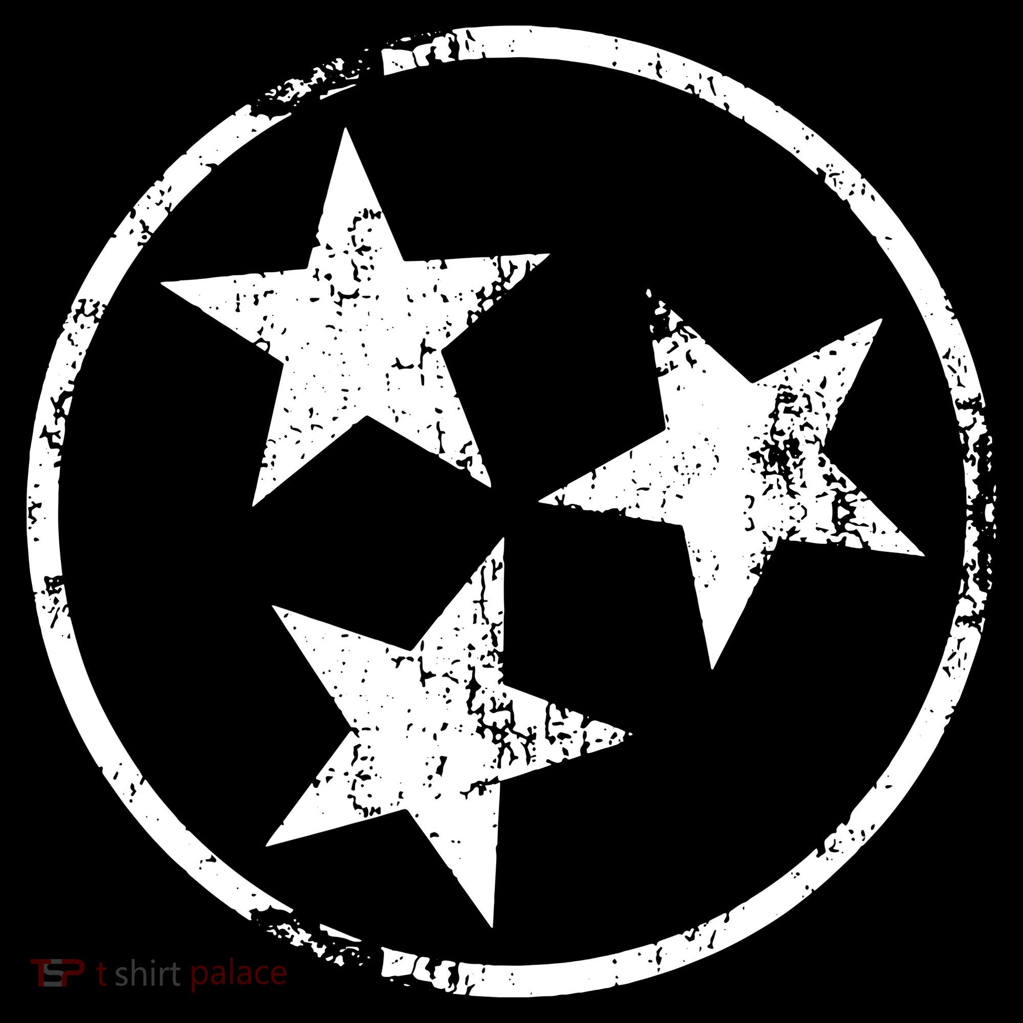 3 Star Tn Flag Graphic White Distressed Tennessee State Flag Ornament