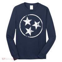 3 Star Tn Flag Graphic White Distressed Tennessee State Flag Long Sleeve Shirt thumb 0