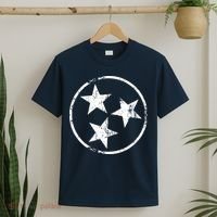 3 Star Tn Flag Graphic White Distressed Tennessee State Flag T-Shirt thumb 2