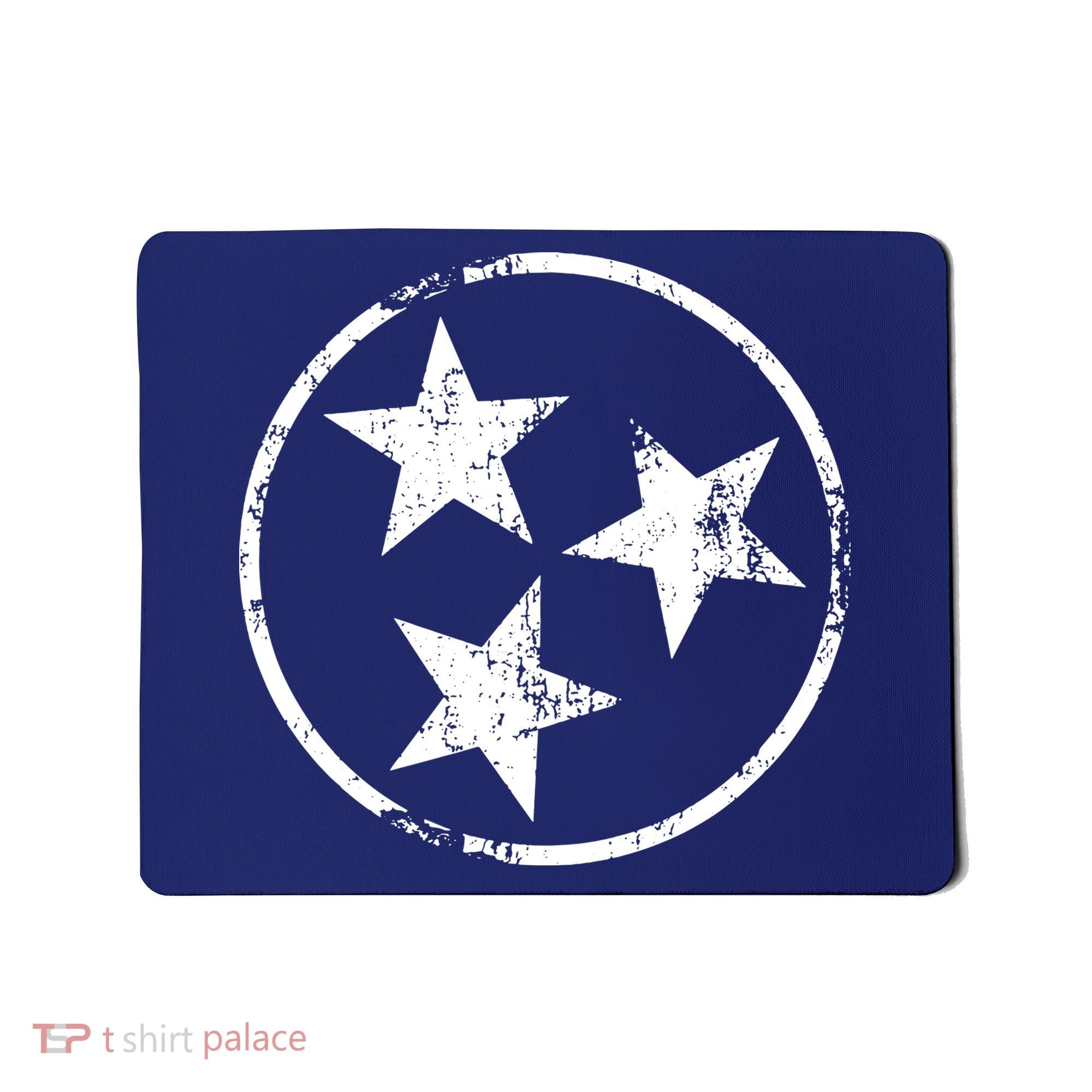 3 Star Tn Flag Graphic White Distressed Tennessee State Flag Mousepad