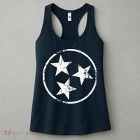 3 Star Tn Flag Graphic White Distressed Tennessee State Flag Women's Tank Top thumb 3