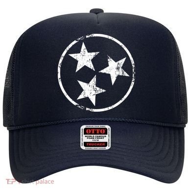 3 Star Tn Flag Graphic White Distressed Tennessee State Flag Hat