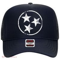 3 Star Tn Flag Graphic White Distressed Tennessee State Flag Hat thumb 0