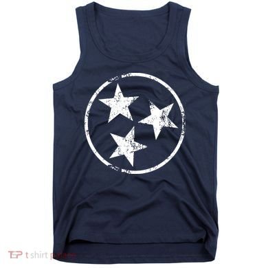 3 Star Tn Flag Graphic White Distressed Tennessee State Flag Tank Top