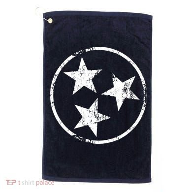 3 Star Tn Flag Graphic White Distressed Tennessee State Flag Golf Towel