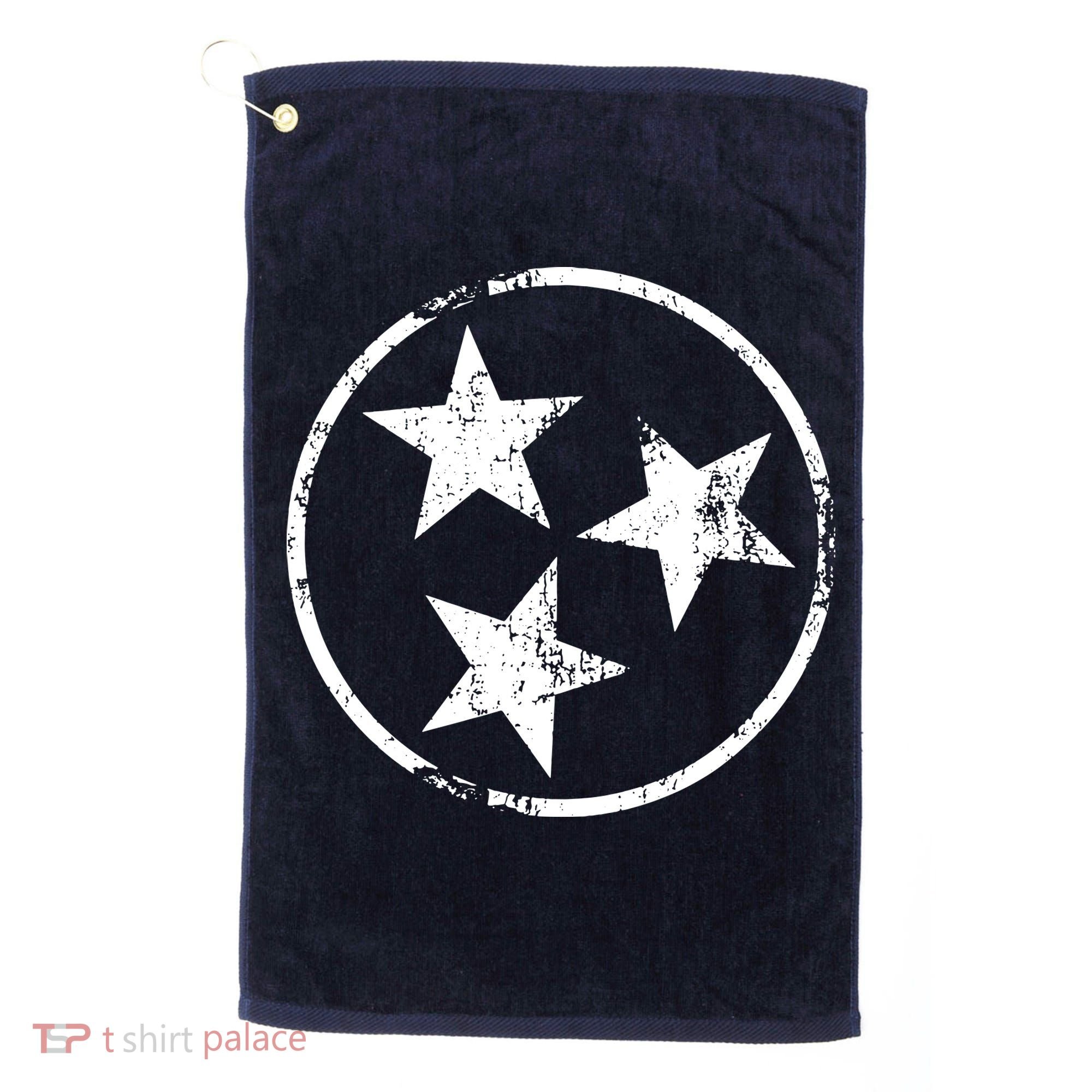 3 Star Tn Flag Graphic White Distressed Tennessee State Flag Golf Towel