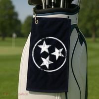 3 Star Tn Flag Graphic White Distressed Tennessee State Flag Golf Towel thumb 2