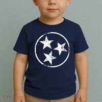 3 Star Tn Flag Graphic White Distressed Tennessee State Flag Toddler T-Shirt thumb 2